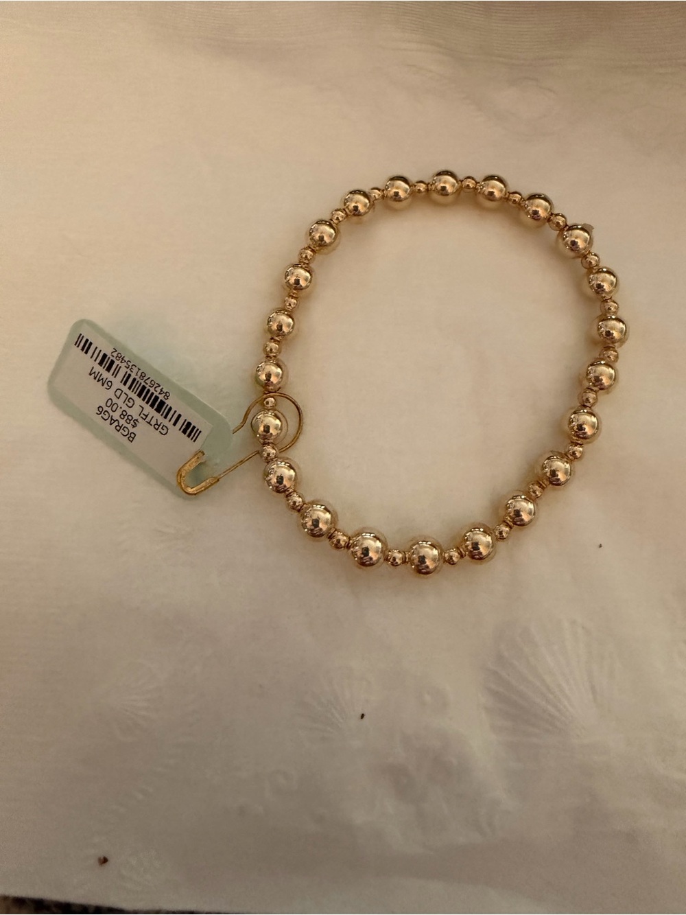 Enewton grateful gold 6mm Beaded Stretch Bracelet NWT